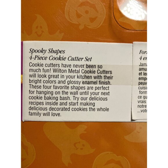 Wilton Spooky Shapes 4-Piece Metal Cookie Cutter Set Halloween Theme 1998 - Picture 4 of 6